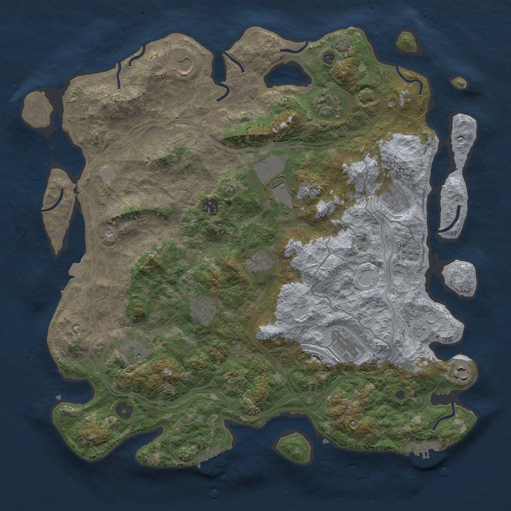 Rust Map: Procedural Map, Size: 4500, Seed: 847566304, 19 Monuments