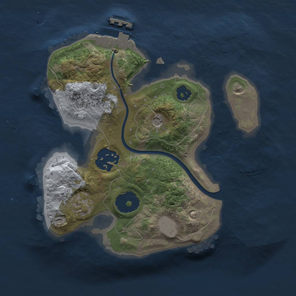 Rust Map: Procedural Map, Size: 2000, Seed: 945968414, 4 Monuments