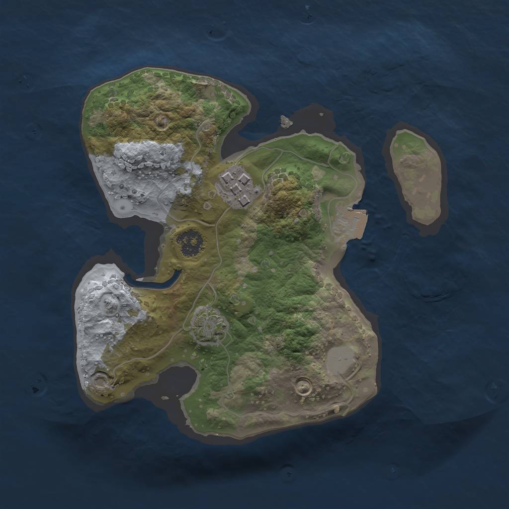 Rust Map: Procedural Map, Size: 2000, Seed: 945968414, 5 Monuments