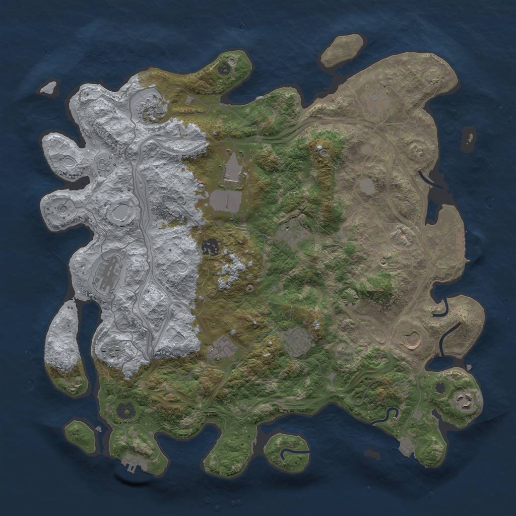Rust Map: Procedural Map, Size: 4250, Seed: 604926241, 19 Monuments