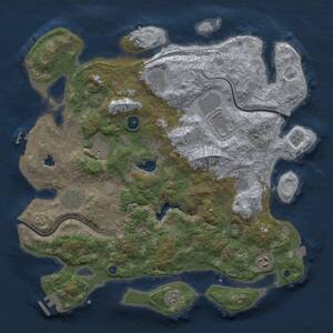 Thumbnail Rust Map: Procedural Map, Size: 4000, Seed: 381901125, 13 Monuments