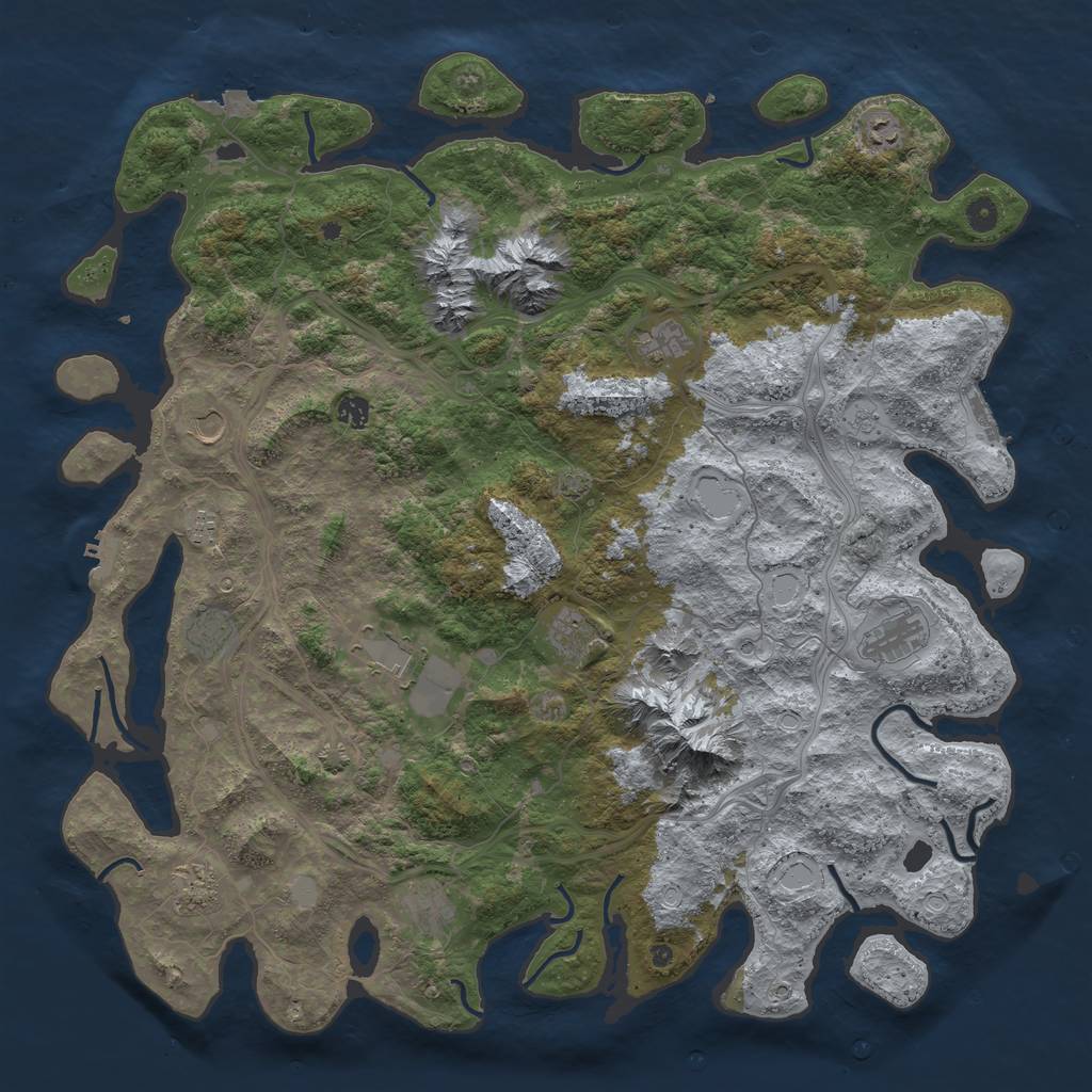 Rust Map: Procedural Map, Size: 5000, Seed: 114768103, 19 Monuments