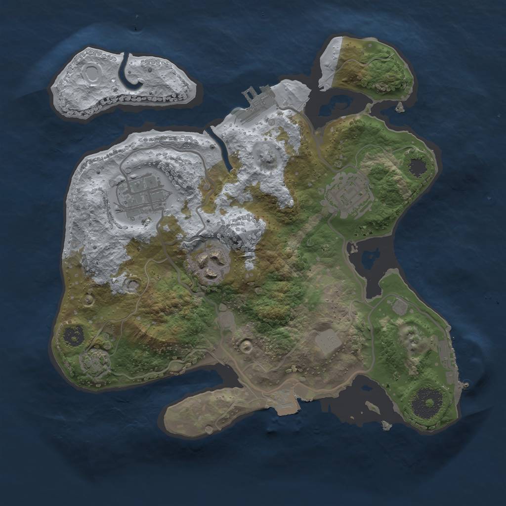 Rust Map: Procedural Map, Size: 2500, Seed: 1959467385, 9 Monuments