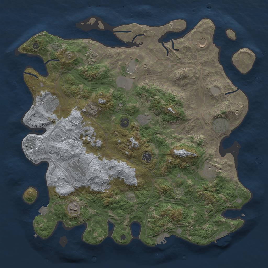 Rust Map: Procedural Map, Size: 4250, Seed: 836043500, 19 Monuments