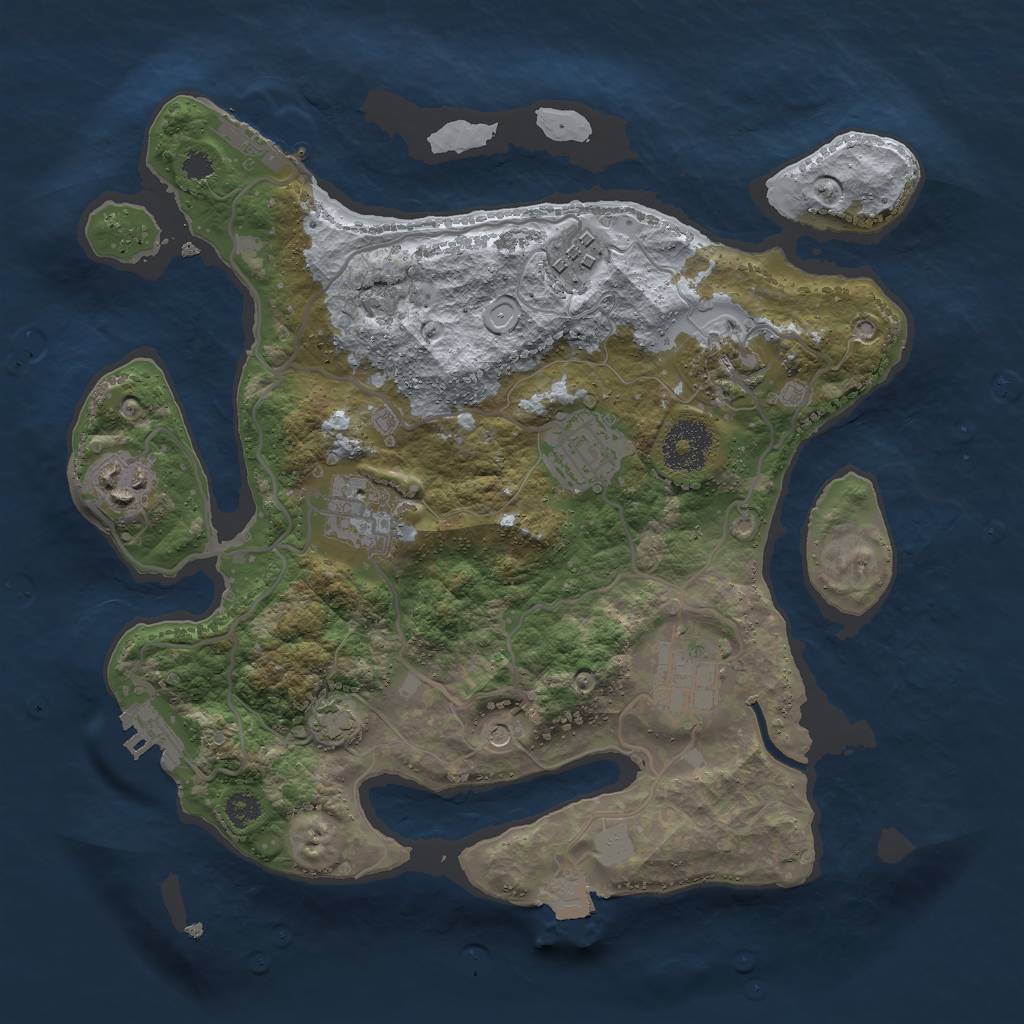 Rust Map: Procedural Map, Size: 3000, Seed: 527732611, 13 Monuments