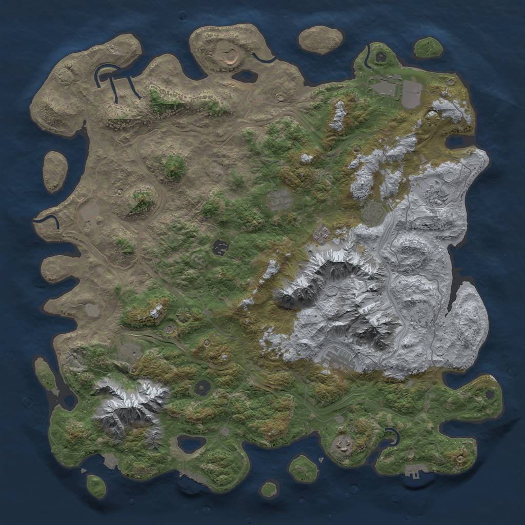 Rust Map: Procedural Map, Size: 5000, Seed: 1149535763, 19 Monuments