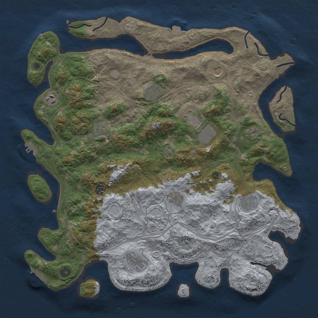 Rust Map: Procedural Map, Size: 4500, Seed: 487562, 19 Monuments