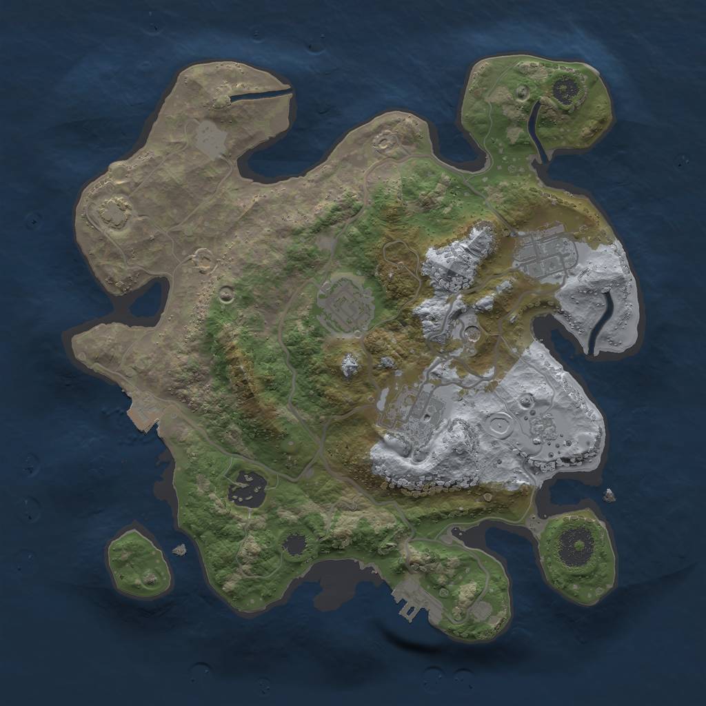 Rust Map: Procedural Map, Size: 2800, Seed: 1907526243, 11 Monuments