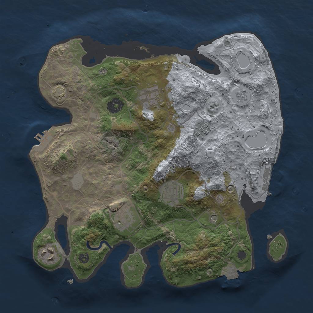 Rust Map: Procedural Map, Size: 3000, Seed: 14865, 13 Monuments