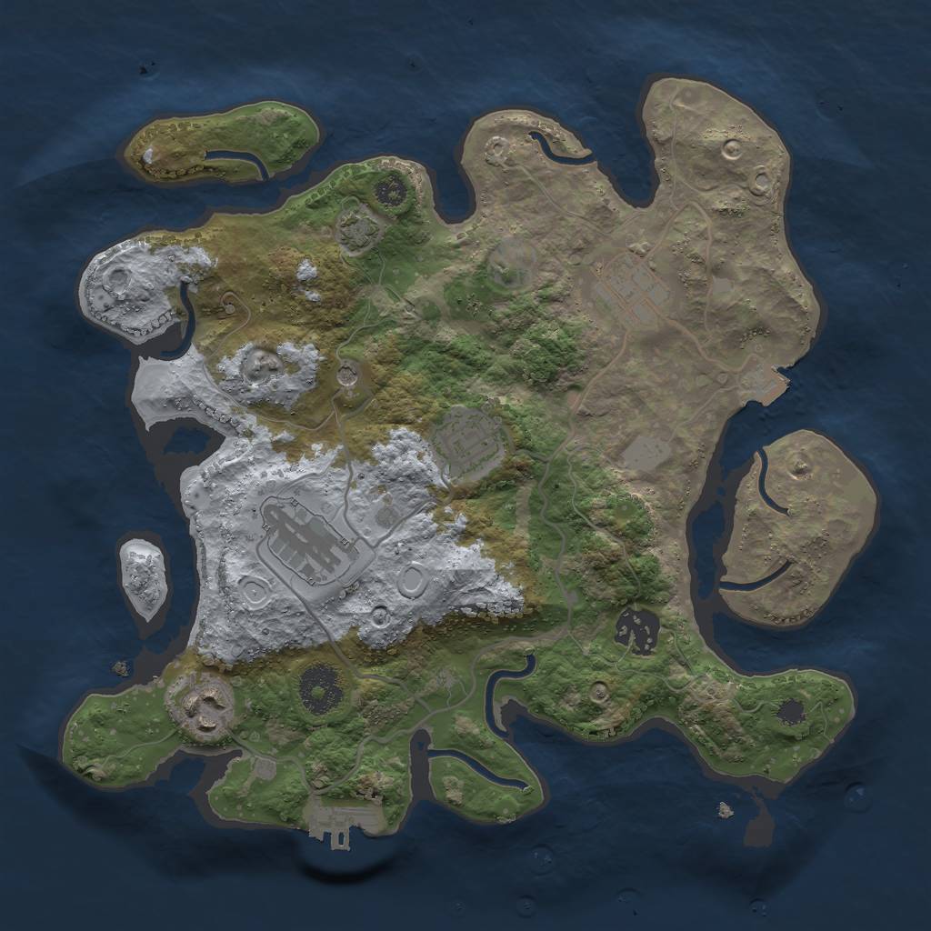 Rust Map: Procedural Map, Size: 3000, Seed: 1589677781, 11 Monuments