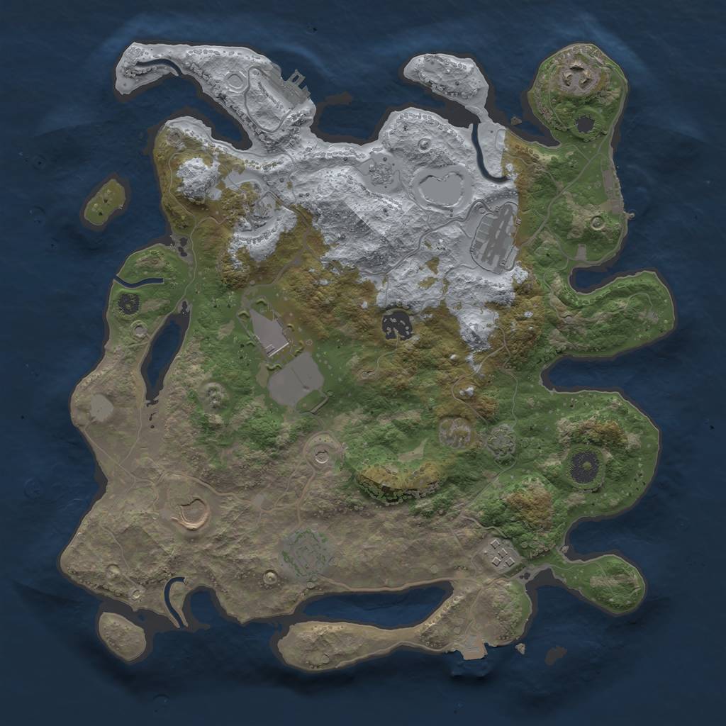 Rust Map: Procedural Map, Size: 3500, Seed: 1636715464, 16 Monuments