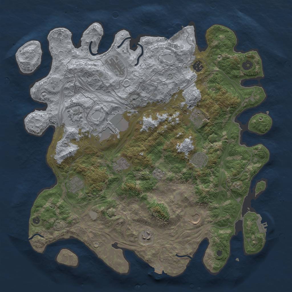 Rust Map: Procedural Map, Size: 4250, Seed: 505622376, 19 Monuments