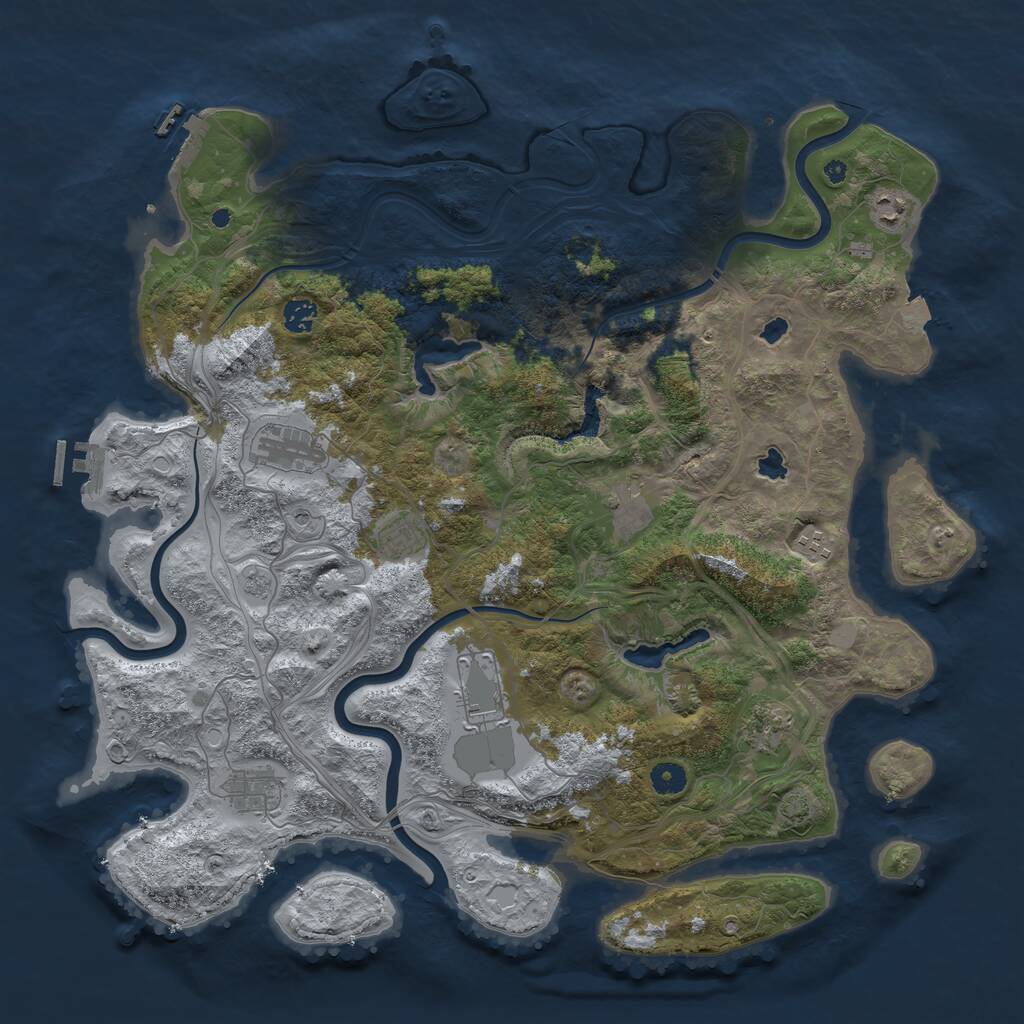 Rust Map: Procedural Map, Size: 4500, Seed: 4182793, 15 Monuments