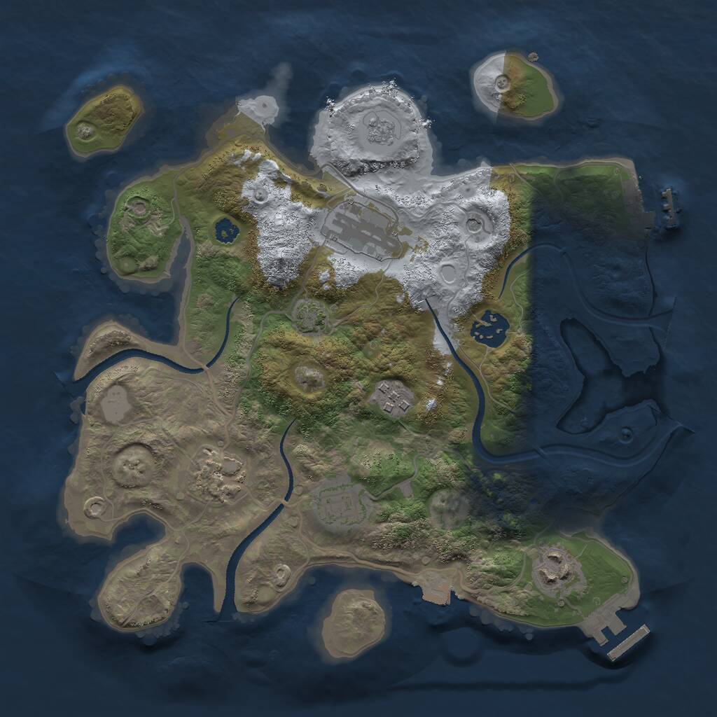 Rust Map: Procedural Map, Size: 3000, Seed: 998380029, 12 Monuments