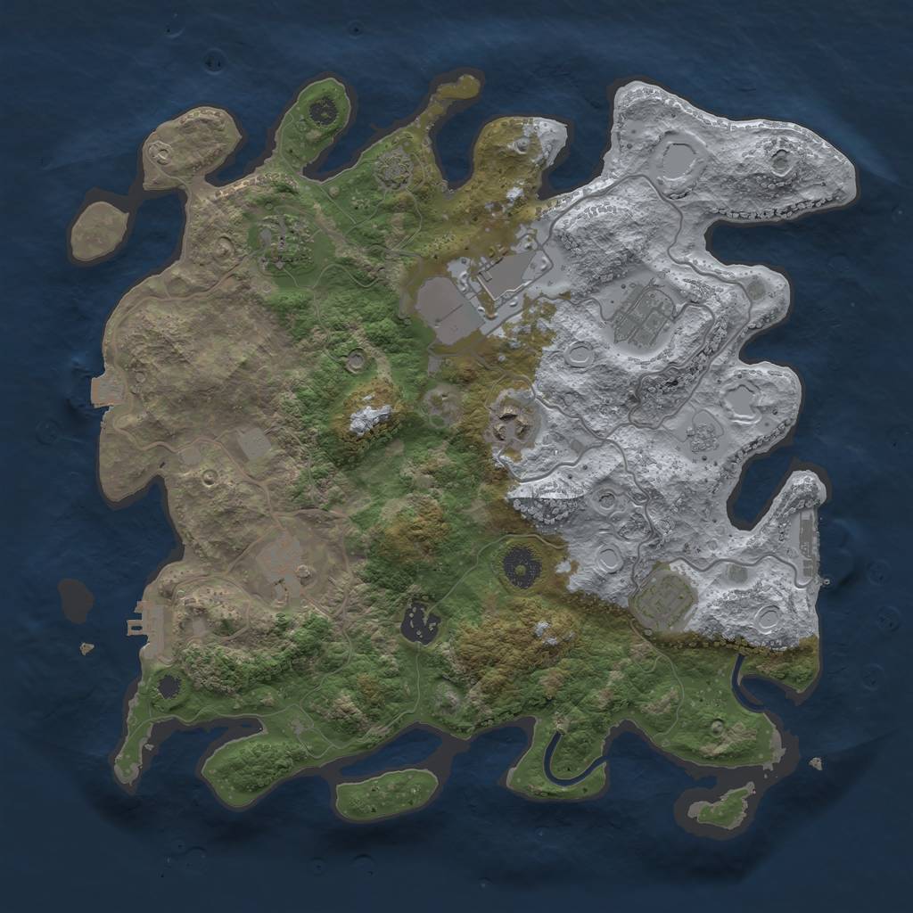 Rust Map: Procedural Map, Size: 3500, Seed: 68475291, 15 Monuments