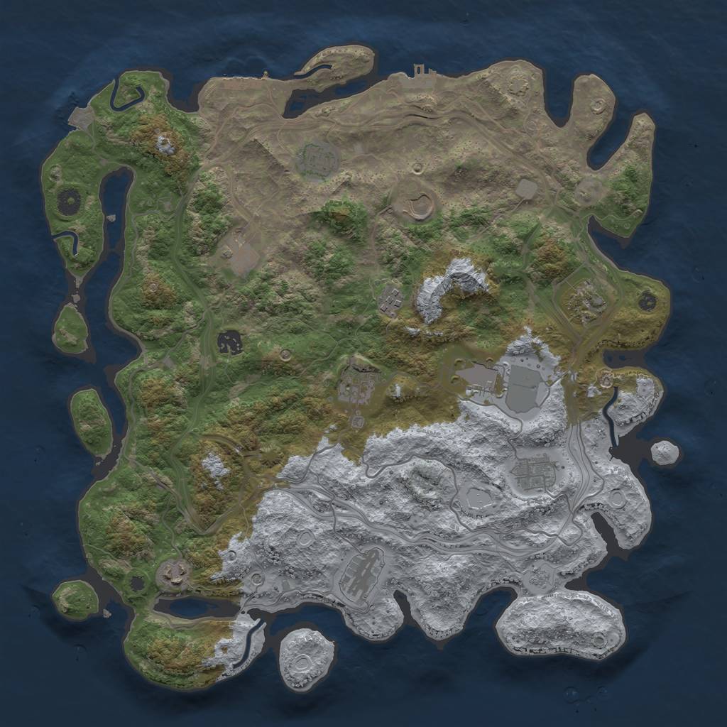 Rust Map: Procedural Map, Size: 4250, Seed: 1644616736, 19 Monuments