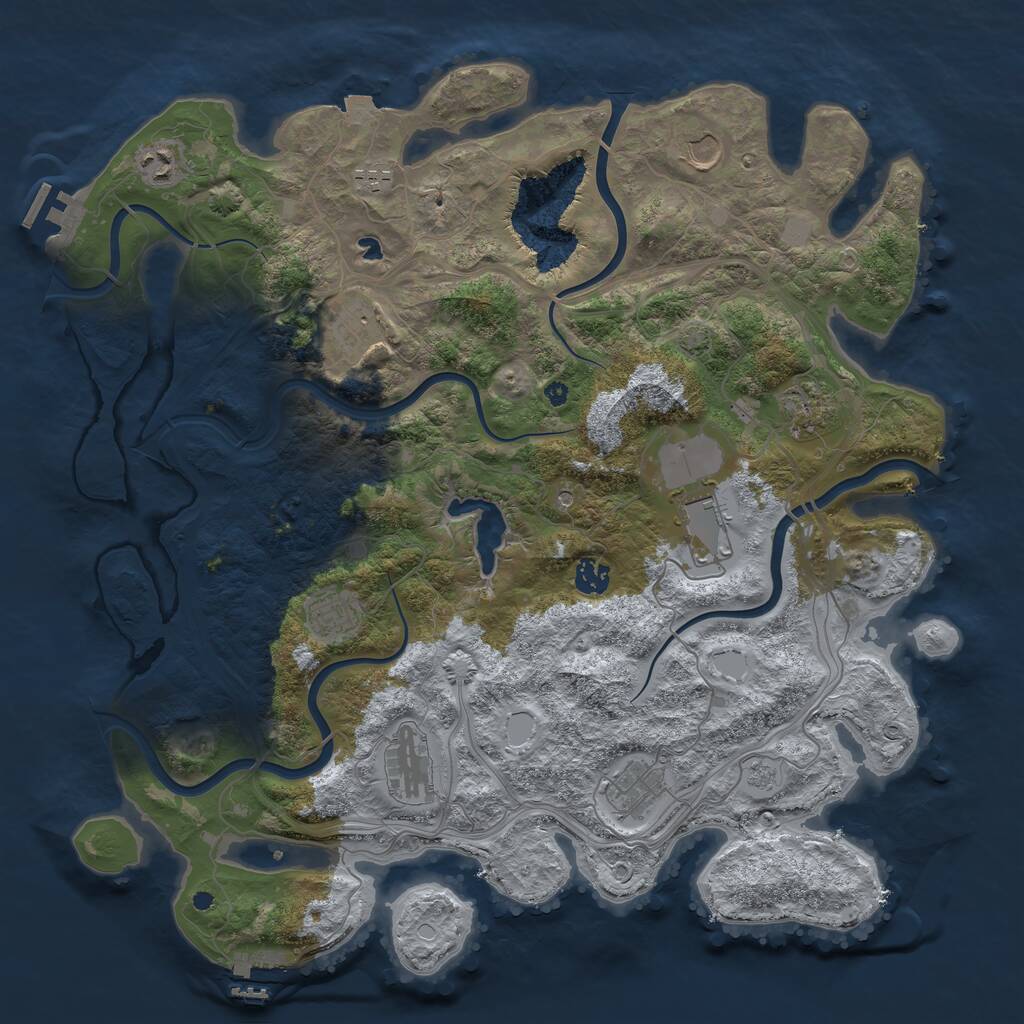 Rust Map: Procedural Map, Size: 4250, Seed: 1644616736, 16 Monuments