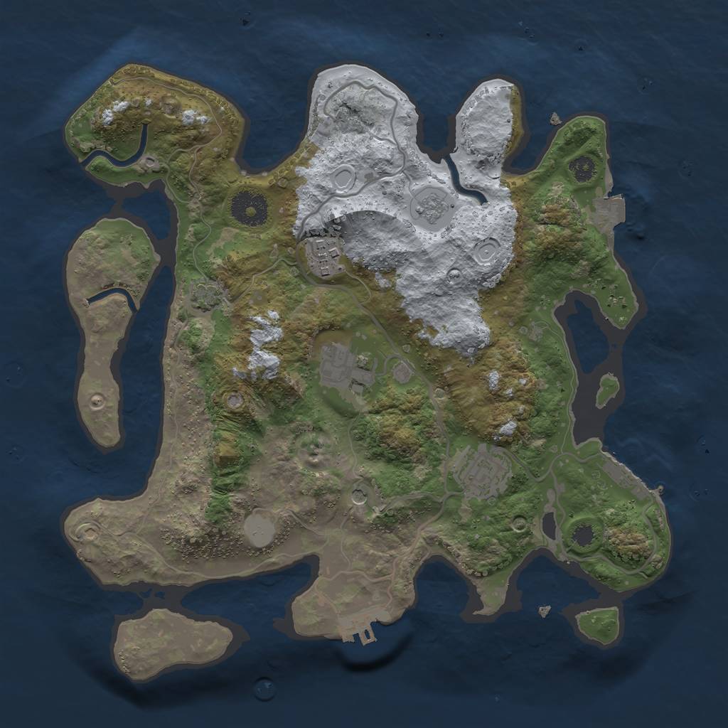 Rust Map: Procedural Map, Size: 3000, Seed: 5387961, 11 Monuments