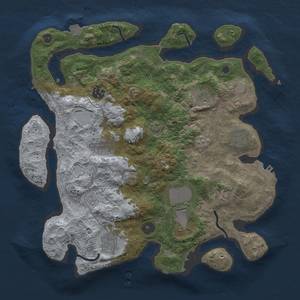 Thumbnail Rust Map: Procedural Map, Size: 3500, Seed: 5454, 15 Monuments