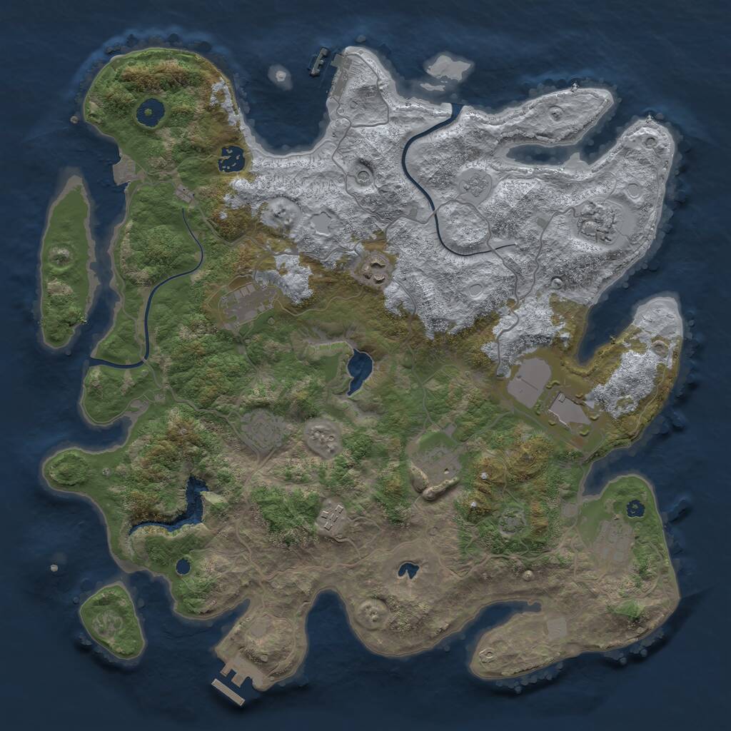 Rust Map: Procedural Map, Size: 4000, Seed: 2122238167, 15 Monuments