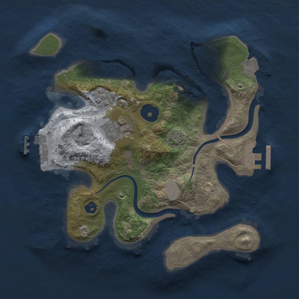 Rust Map: Procedural Map, Size: 2500, Seed: 72054166, 6 Monuments