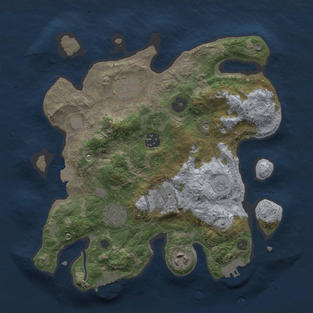 Rust Map: Procedural Map, Size: 3000, Seed: 1481367990, 13 Monuments