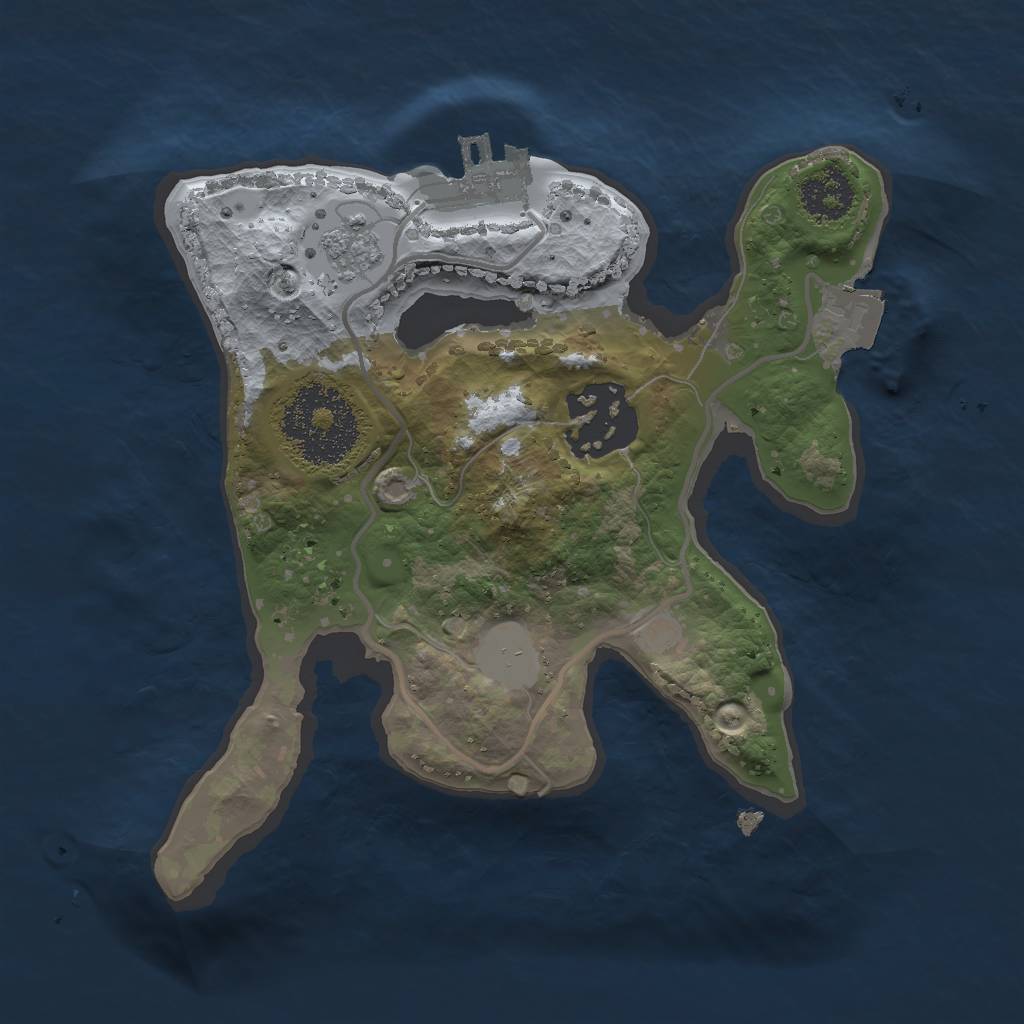 Rust Map: Procedural Map, Size: 2000, Seed: 6042, 6 Monuments