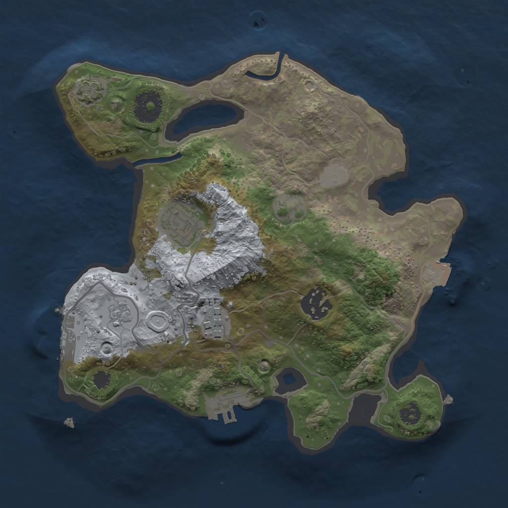 Rust Map: Procedural Map, Size: 2500, Seed: 46728742, 10 Monuments