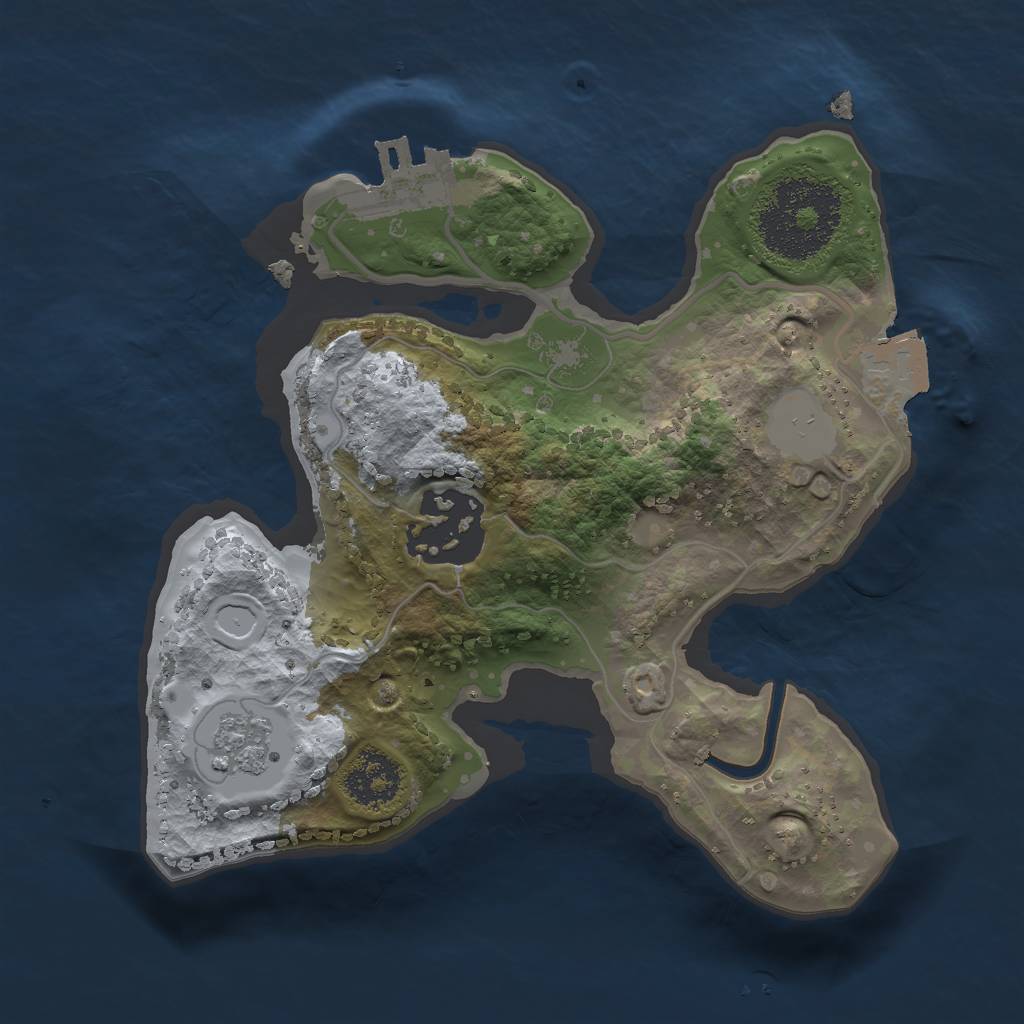 Rust Map: Procedural Map, Size: 1900, Seed: 853142495, 6 Monuments