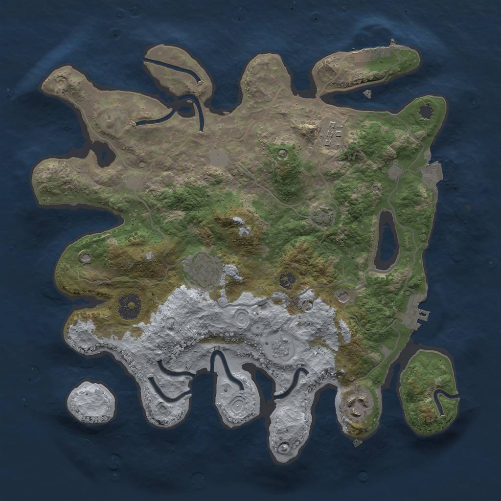 Rust Map: Procedural Map, Size: 3000, Seed: 1878602974, 11 Monuments