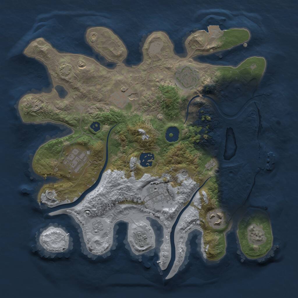 Rust Map: Procedural Map, Size: 3000, Seed: 1878602974, 12 Monuments