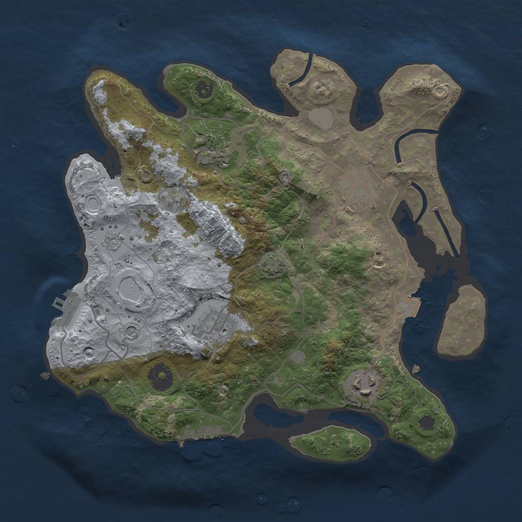 Rust Map: Procedural Map, Size: 3000, Seed: 2131212, 12 Monuments