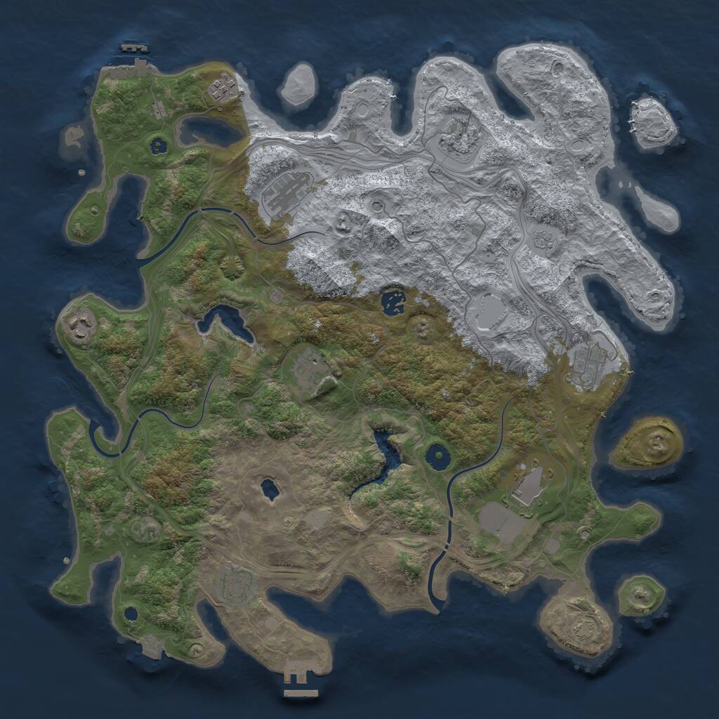 Rust Map: Procedural Map, Size: 4250, Seed: 1816428043, 15 Monuments