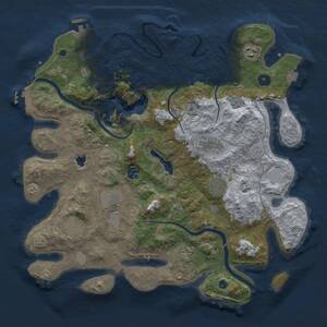 Thumbnail Rust Map: Procedural Map, Size: 4000, Seed: 9995552, 14 Monuments