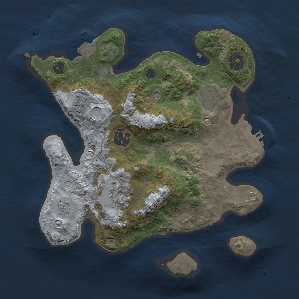 Rust Map: Procedural Map, Size: 2650, Seed: 990673382, 10 Monuments