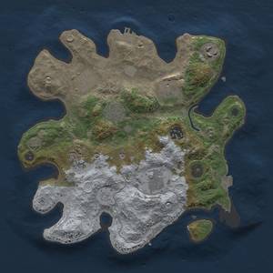 Thumbnail Rust Map: Procedural Map, Size: 3000, Seed: 2091145485, 15 Monuments