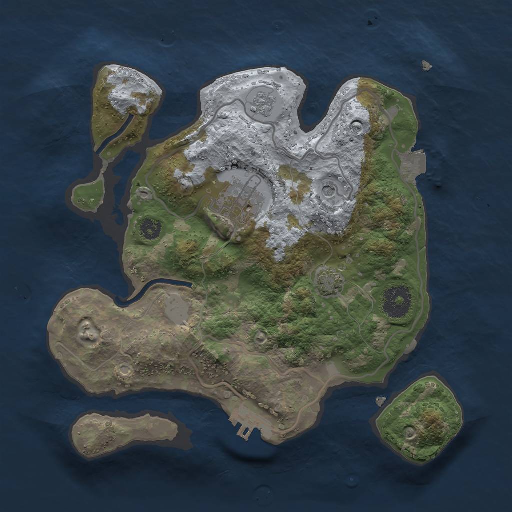 Rust Map: Procedural Map, Size: 2500, Seed: 1868727498, 8 Monuments