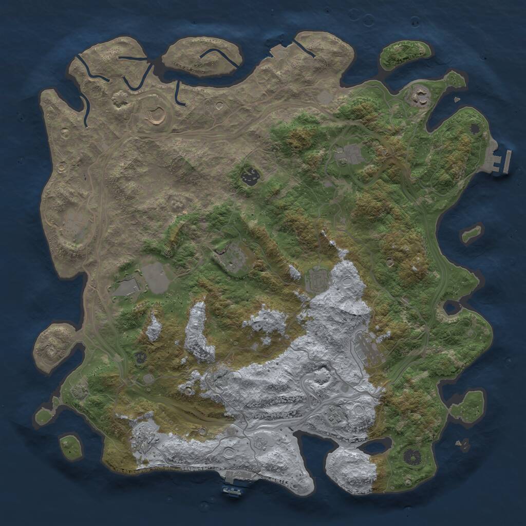 Rust Map: Procedural Map, Size: 4500, Seed: 448687948, 17 Monuments