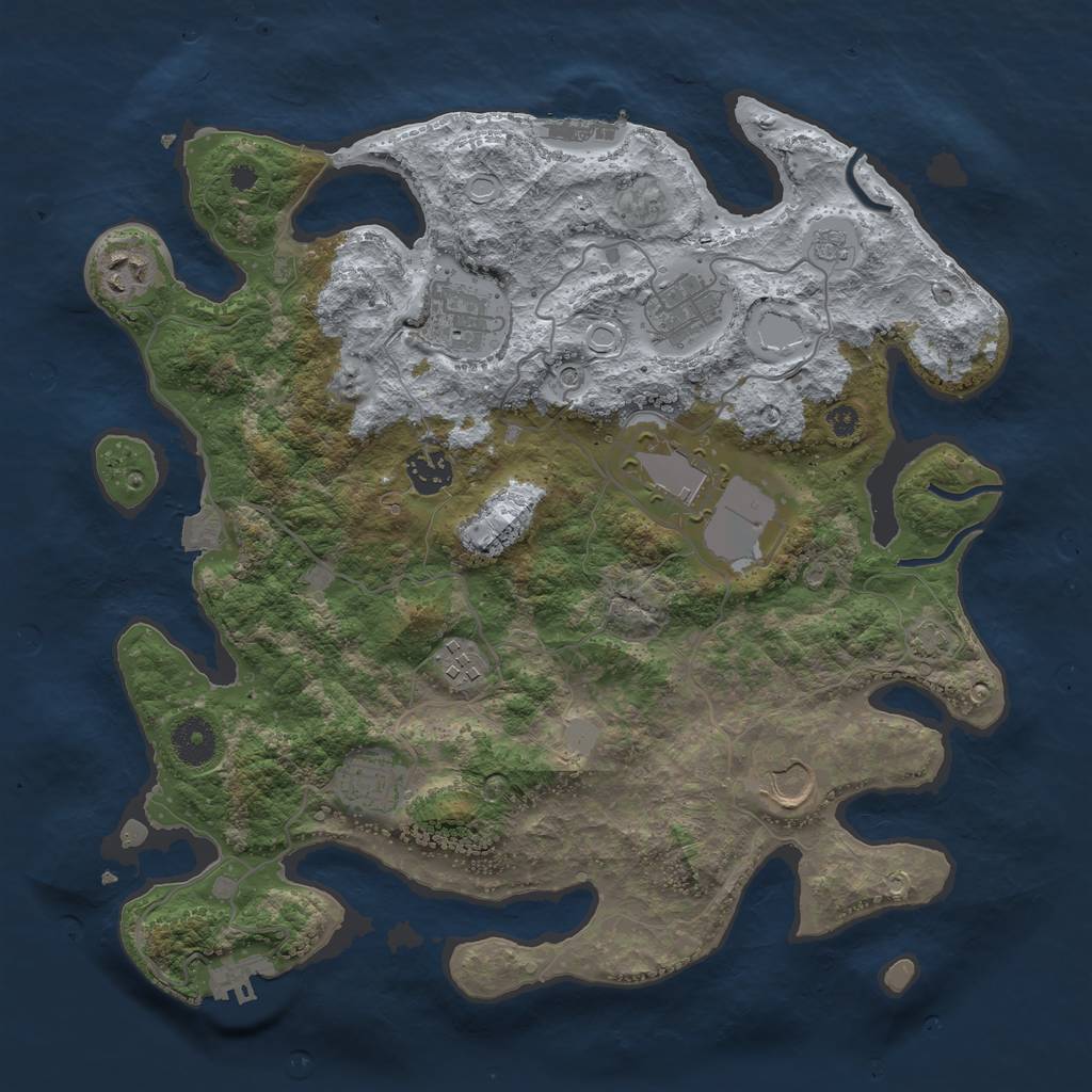 Rust Map: Procedural Map, Size: 3600, Seed: 8940542, 16 Monuments