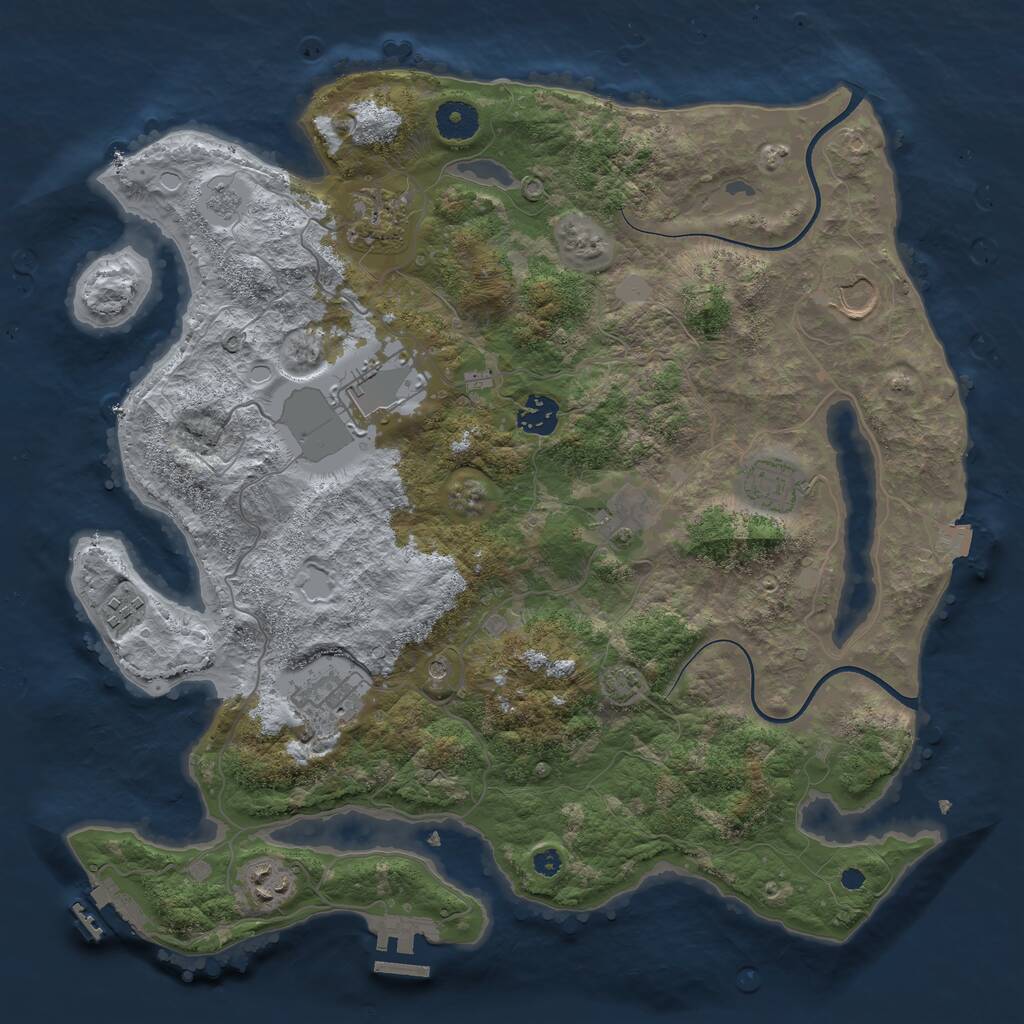 Rust Map: Procedural Map, Size: 3731, Seed: 1441133105, 15 Monuments