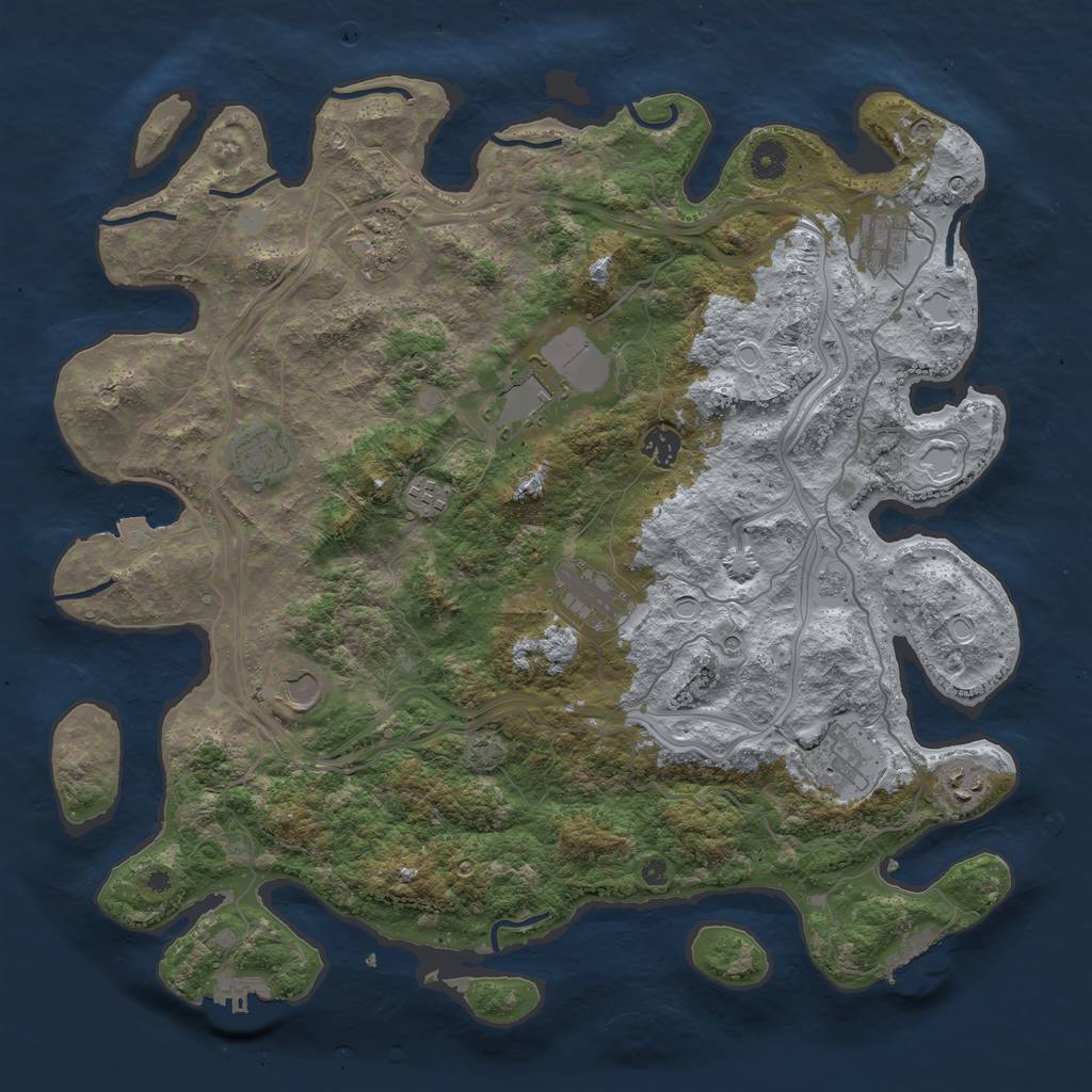 Rust Map: Procedural Map, Size: 4250, Seed: 1226588849, 18 Monuments
