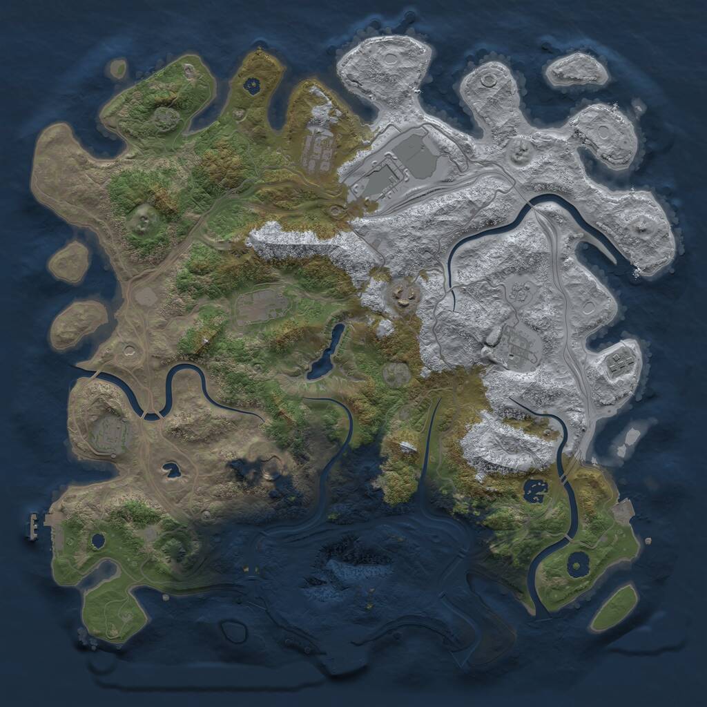 Rust Map: Procedural Map, Size: 4250, Seed: 2099455595, 15 Monuments