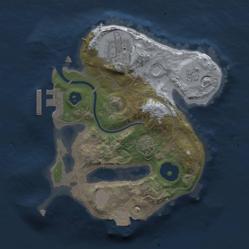 Rust Map: Procedural Map, Size: 2000, Seed: 69193917, 5 Monuments