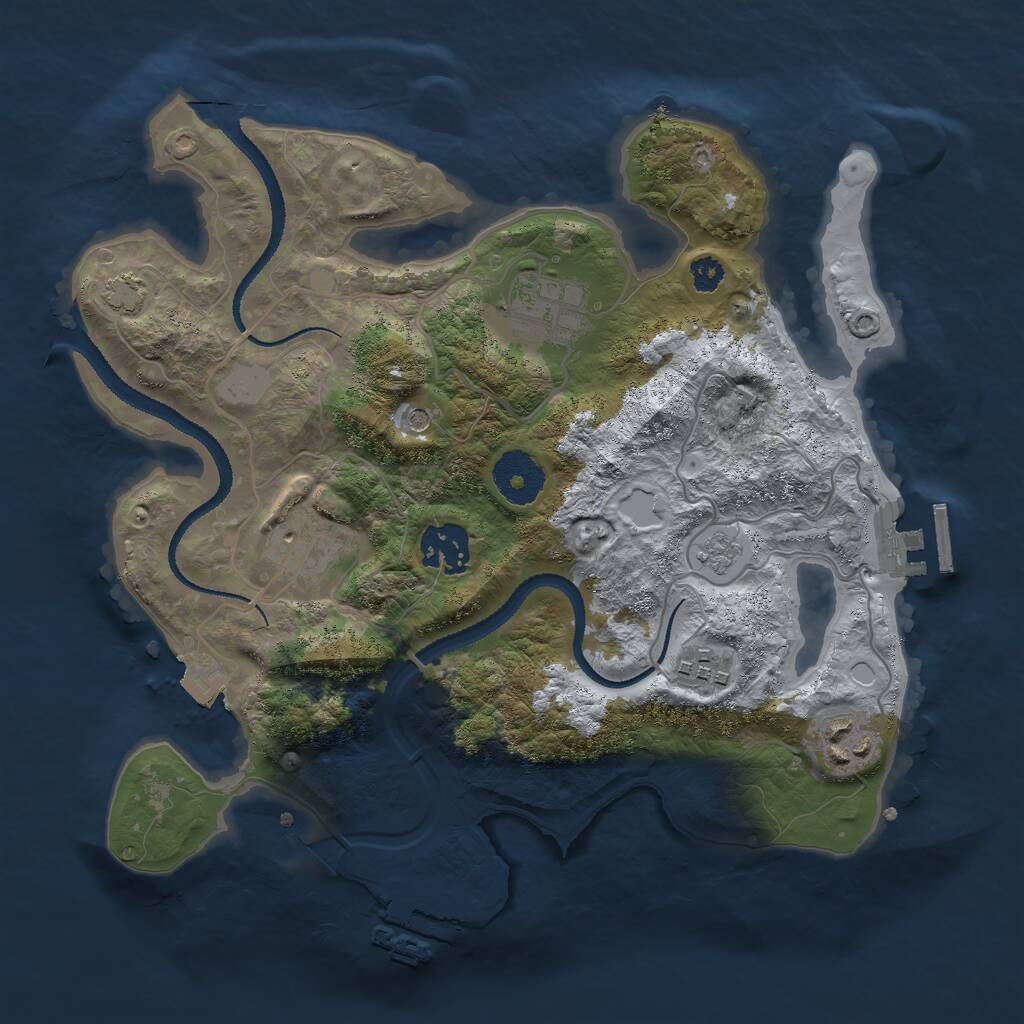 Rust Map: Procedural Map, Size: 3000, Seed: 17988, 11 Monuments