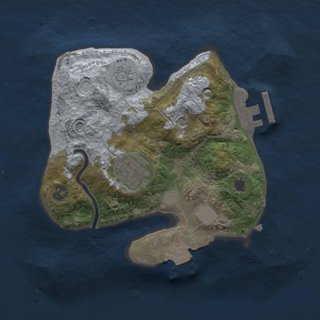 Rust Map: Procedural Map, Size: 2000, Seed: 1959467385, 5 Monuments