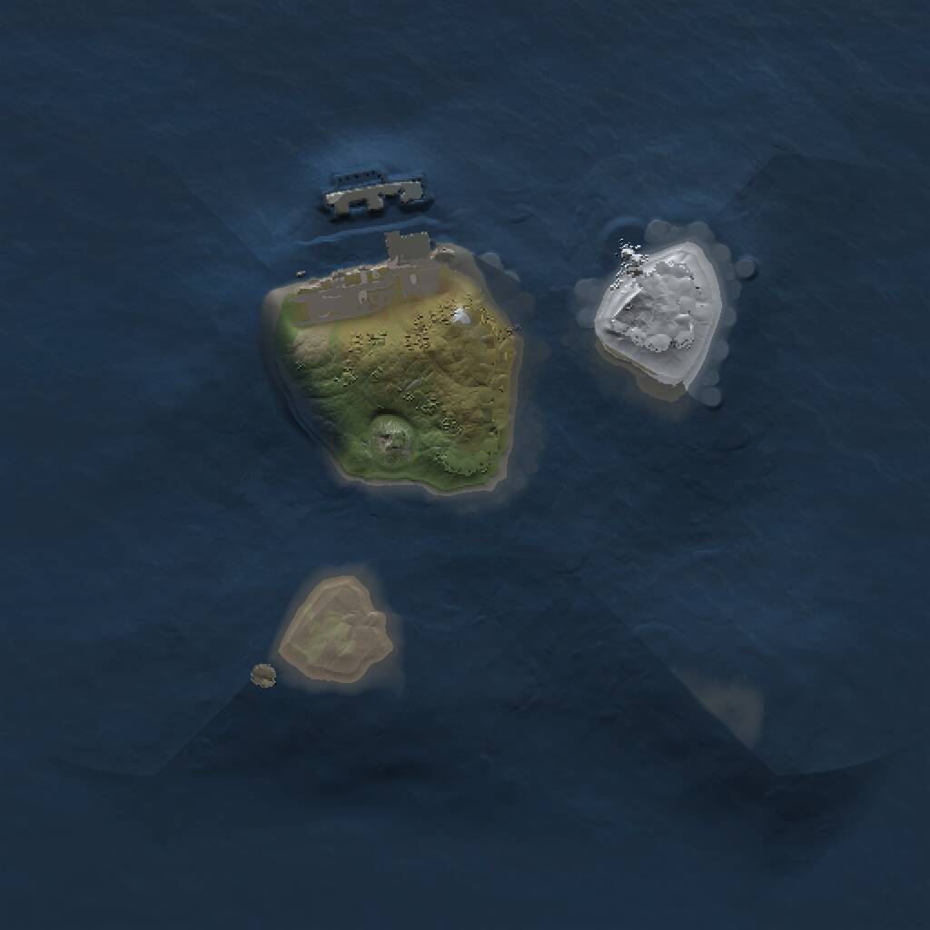 Rust Map: Procedural Map, Size: 1500, Seed: 50501, 2 Monuments