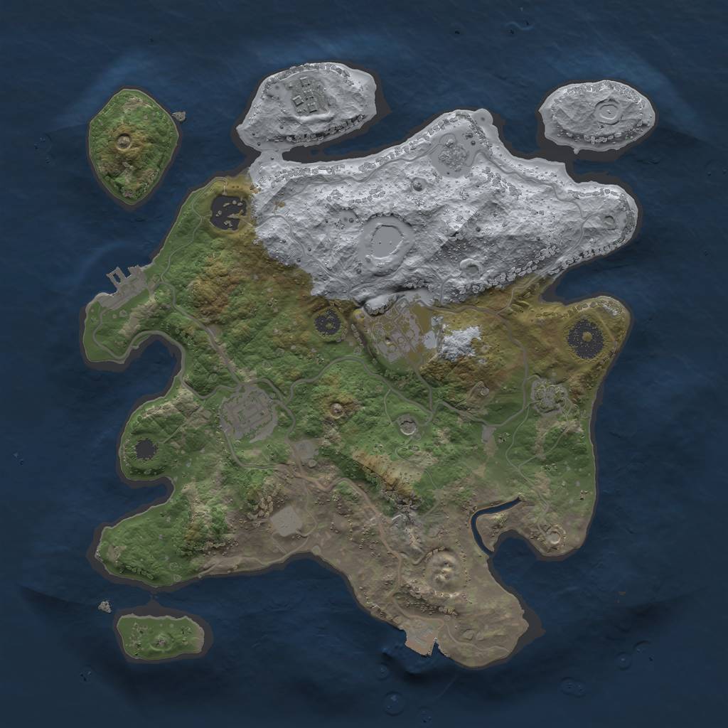 Rust Map: Procedural Map, Size: 3000, Seed: 69366, 11 Monuments