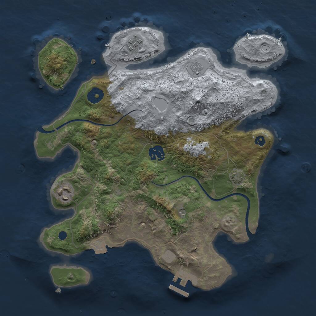 Rust Map: Procedural Map, Size: 3000, Seed: 69366, 8 Monuments