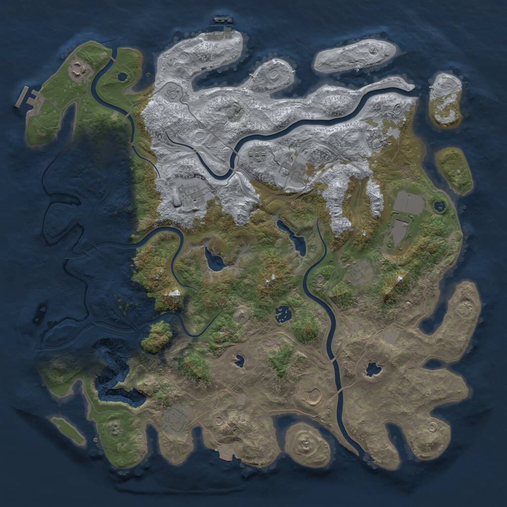 Rust Map: Procedural Map, Size: 4500, Seed: 60942017, 16 Monuments