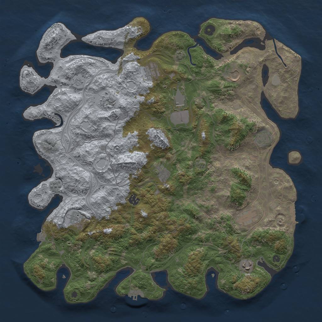 Rust Map: Procedural Map, Size: 4500, Seed: 691337, 19 Monuments